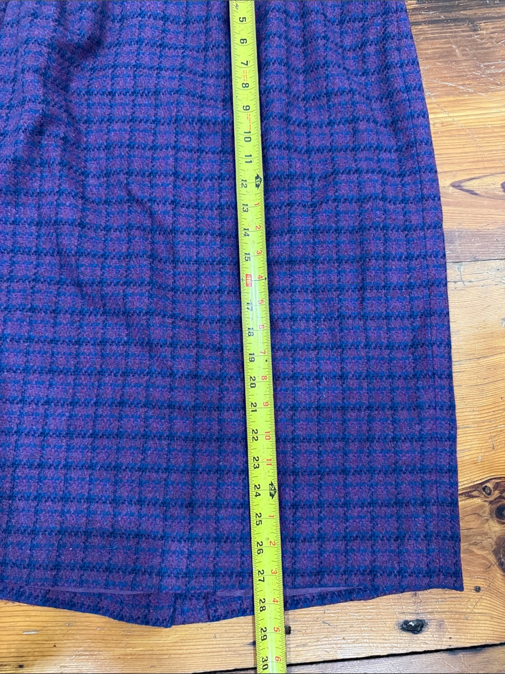 Pendleton Purple and Navy Plaid Wool Pencil Skirt Size 18W - Picture 7 of 9
